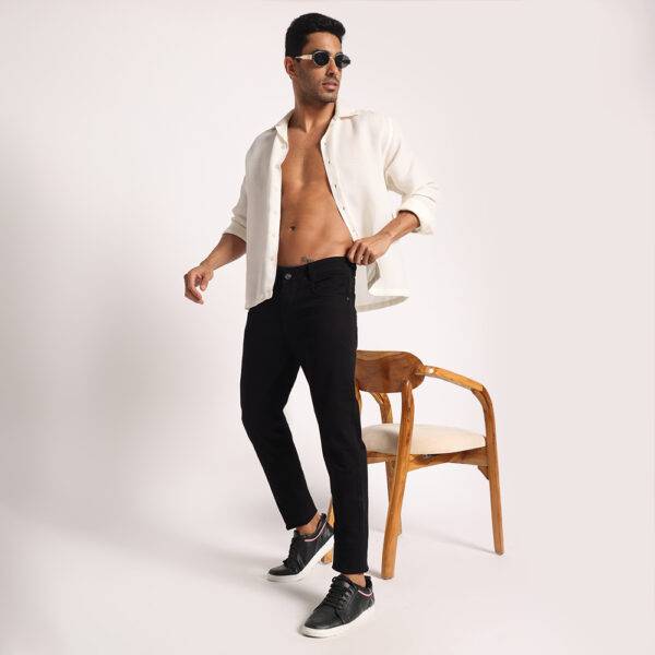MOONTIME: Men's Black Slim Fit Jeans