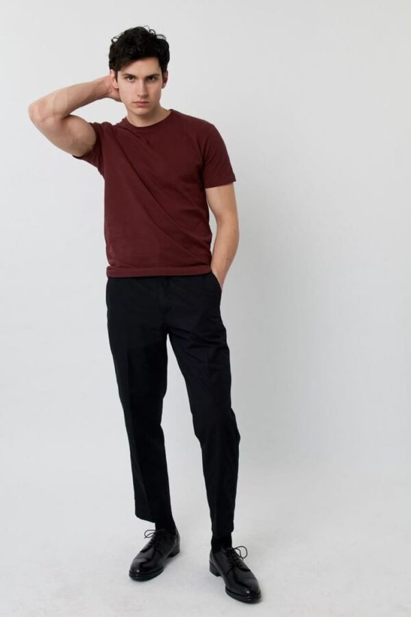 MOONTIME: Men's Plain Maroon T-Shirts