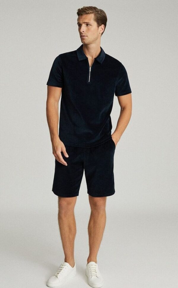 MOONTIME: Men's Polo Navy Blue T-Shirts