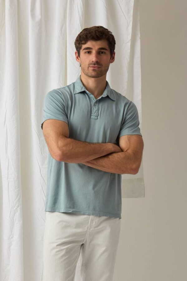 MOONTIME: Men’s Polo Sky Blue T-Shirts